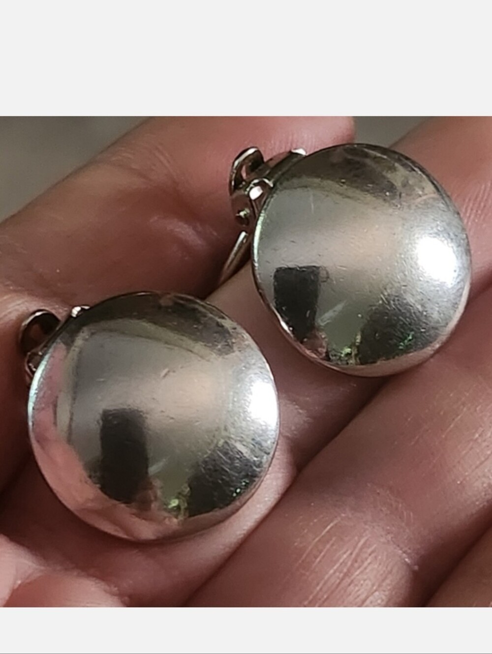 Clip on Earrings Napier Pat Pend VTG Silver Tone